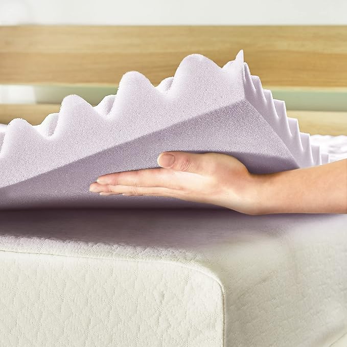 Mellow 1.5 Inch 5-Zone Memory Foam, Soothing Lavender Infusion, Full Mattress Topper