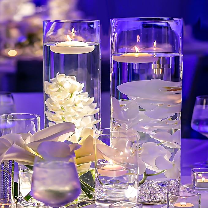 Hurricane Candle Holder,Open Ended Glass Candleholder Multiple Size Choices,Clear Cylinder Glass Candle Holder for Wedding Centerpieces, Home Decor(6 PCS,H:12" D:4")
