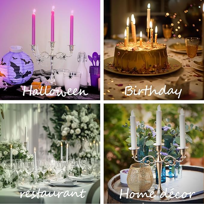 3 Candle Metal Candelabra – Candlesticks Holder for Formal Events, Wedding, Church, Holiday Décor, Halloween – Taper Candle Holder Stand Centerpiece Elegant Decoration Piece for Table,Bronze