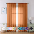 Aiyufeng Orange Sheer Curtains 90 Inches Long 2 Panels Set, Light Filtering Soft Airy Voile Rod Pocket Orange Sheer Window Drapes for Bedroom Living Room, Each 42Wx90L Inches