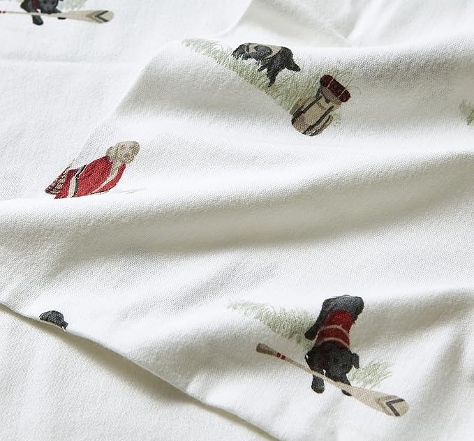 Eddie Bauer - Flannel Sheets Full Size, Anti-Pilling & Wrinkle Resistant Cotton, Touchably Soft for All-Season Comfort - Bed Sheets with Matching Pillowcases & Fitted Sheet (Retriever Friends)