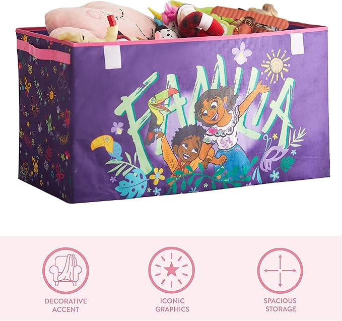 Idea Nuova Disney Encanto Collapsible Children’s Toy Storage Trunk, Durable with Lid