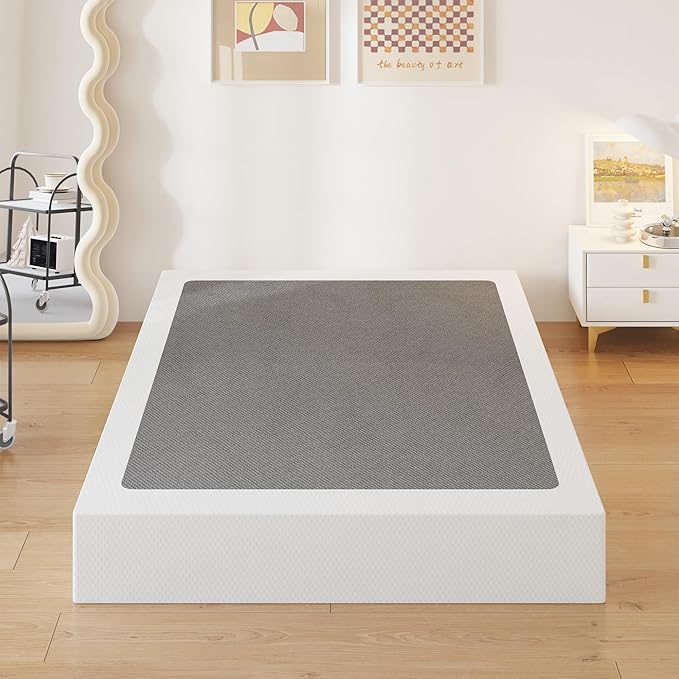10 Inch High Profile King Box Spring Heavy Duty Metal King Size Box Spring with Fabric Cover, Sturdy Mattress Foundation, Easy Assembly, Noise Free, Black