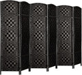 Rose Home Fashion 6 ft Tall Room Divider, Room Dividers and Folding Privacy Screens, 15.7in Privacy Screen 6 Panel Partition Temporary Wall Separation for Private, Black