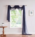 LinenZone Navy Window Scarf Valance in 216 Inch Size. Use Window Scarves as Canopy Bed or Backdrop Curtains, Curtain Scarf, or Sheer Fabric for Draping. (Amazing 55 x 216, Navy)