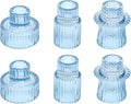 Vixdonos Glass Candlestick Holders Tealight Candle Holders for Table Centerpieces, Wedding Decor and Dinner Party (6 Pcs, Light Blue)