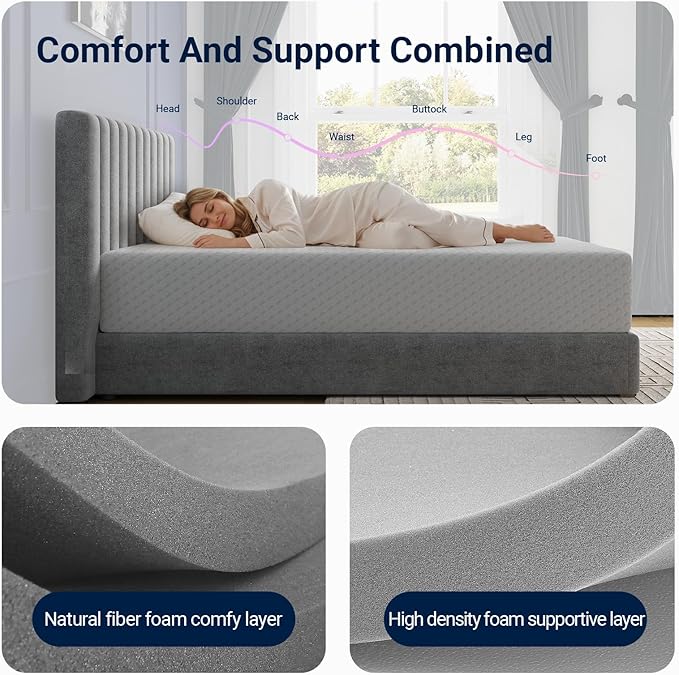 Avenco Full Size Mattress, 12 Inch Full Mattress in a Box with Comfort Memory Foam for Comfort Sleep & Pain Relief, Guestroom Bed Mattresses, CertiPUR-US Certified Full Mattresses