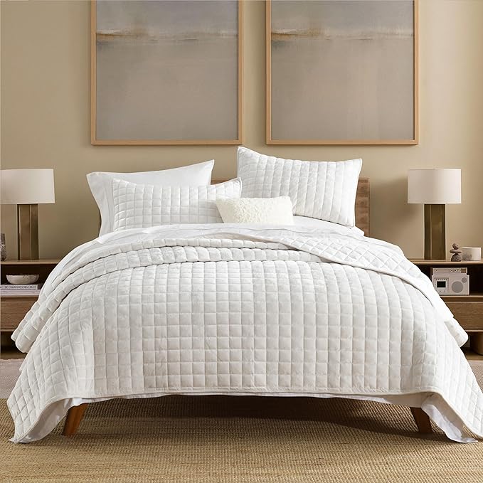 Secgo Twin Comforter Set for Bed - Velvet Quilts Twin Size, Black Bedspreads (68 * 86 Inch) with 2 Pillow Shams, Patchwork Reversible Lightweight Bedding