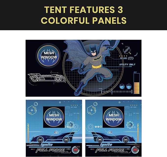 Batman Loft Bed Tent - Curtain Set for Low Twin Loft (Bed Sold Separately) by Delta Children (Pack of 10)