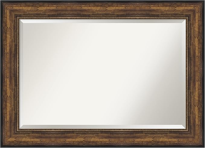 Amanti Art Bronze Bathroom Mirror for Over Sink, 32x44 Ballroom Bronze Rectangle Vanity Mirror, Large Traditional Frame, Hangs Horizonally and Vertically, Bathroom Wall Decor, Beveled Edge