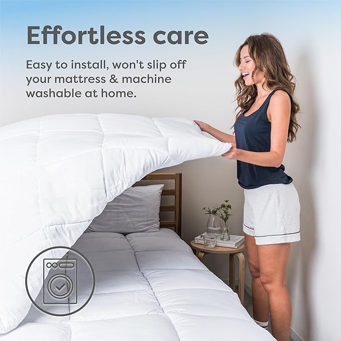 HOSPITOLOGY PRODUCTS Hypoallergenic Mattress Cover- Overstuffed - Deep Pocket - Goose Down Alternative Pillow Top Mattress Topper Twin XL - 39" W x 80" L