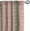 Ambesonne Southwestern Window Curtains Pack of 2, Traditional Vertical Borders Inspired by Prehistoric Art Ikat Style, Lightweight Set with Rod Pocket, 4 Panels of - 28" x 63", Brown Coral