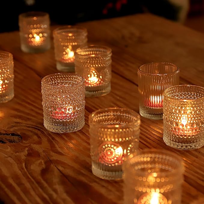 70pcs Assorted Votive Candle Holders - Clear Glass Tea Lights Candle Holder in Bulk, Tealight Candle Holder for Table Centerpiece Wedding Decor Home Decoration