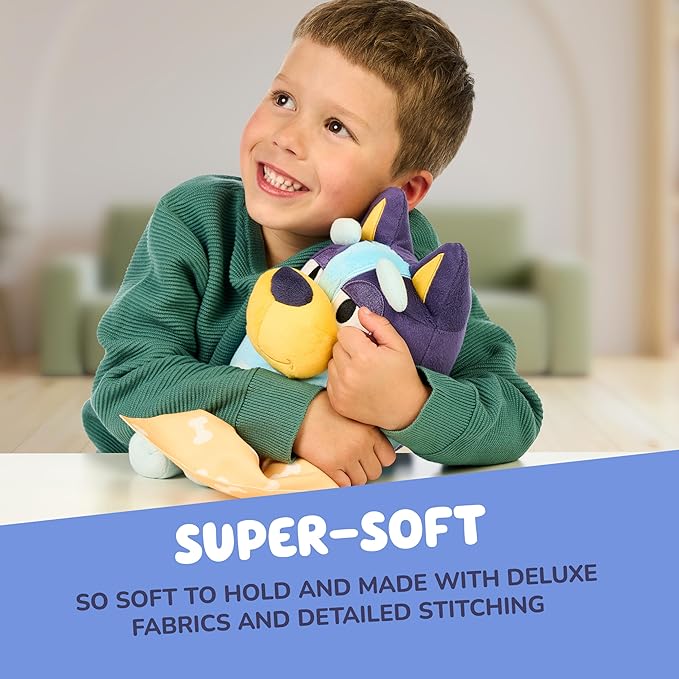 Bluey Sleepy Time Talking Plush, Soothing Baby Toy for Sleep, 7 Show Phrases & Theme Song, Cuddle Buddy