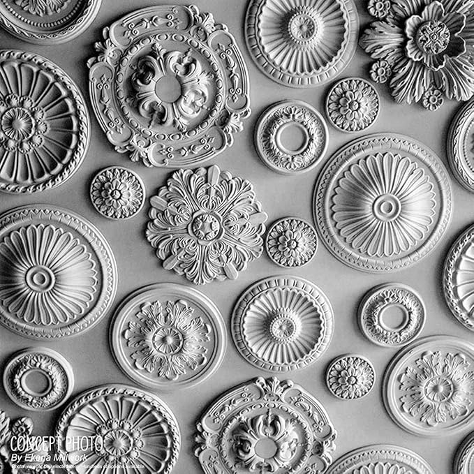 12 1/2"OD x 3 7/8"ID x 3/4"P Bradford Ceiling Medallion (Fits Canopies up to 6 5/8"), Hand-Painted Iridescent Gold