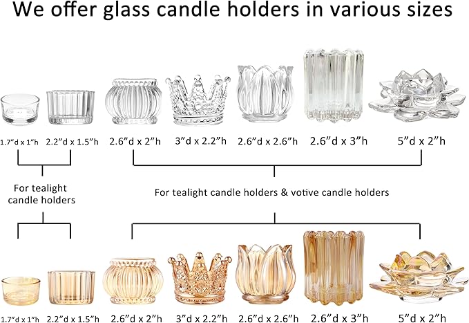 GOLDEAL 6Pcs Gold Votive Candle Holders, Thick Glass Tea Light Candle Holder Bulk, Tealight Candle Jars for Wedding Table Decor, Party Supplies, Bridal Shower Decorations, Centerpieces for Tables