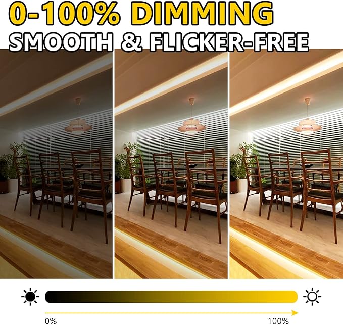 EMITEVER COB LED Strip Lights Warm White, 3000K Tape Light 25ft Premium High Density, DC 24V, 300+Lumens/ft, 3600LEDs/Spool, Ra 90+, 3W/ft, UL Listed 5 Year Warranty (Power Supply Sold Separately)