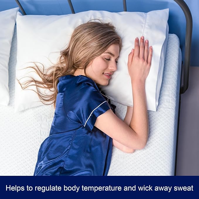Subrtex 3 Inch Mattress Topper Cover (Only Cover) Mattress Topper Protector Bedding Rayon Made from Bamboo Removable Mattress Encasement with Zippers, Full