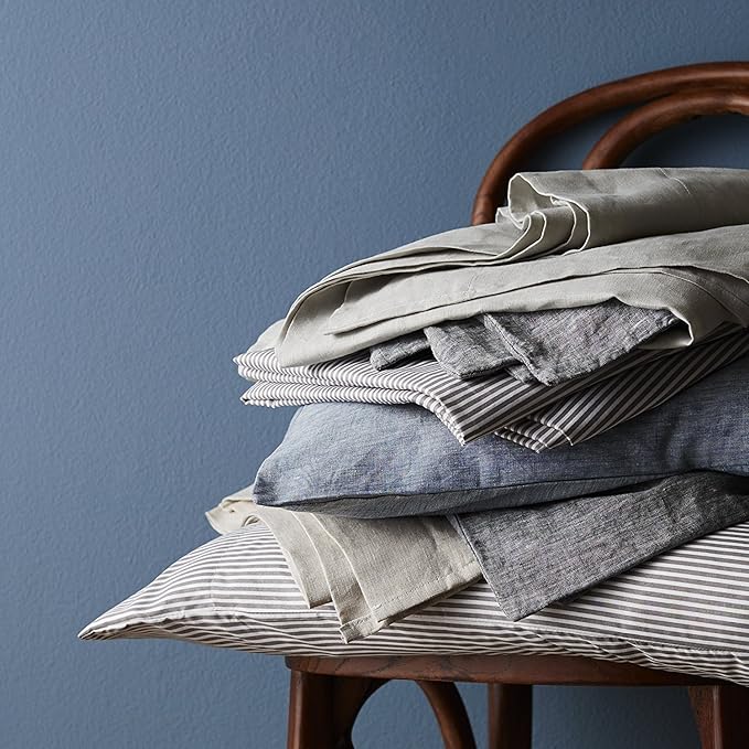 King Size Bed Sheets - 6 Piece 1500 Supreme Collection Fine Brushed Microfiber Deep Pocket King Sheet Set Bedding - 2 Extra Pillow Cases, Great Value, King, Classic Stripe Gray