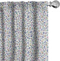 Ambesonne Leopard Print Curtains, Modernized Animal Skin Elements in Pastel Memphis Style Colors Pattern Print, Window Treatments 2 Panel Set for Living Room Bedroom, Pair of - 28" x 63", Grey Black