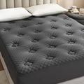 Hansleep Full Size Mattress Topper Viscose Derived from Bamboo, Memory Foam Pillow Top Mattress Topper Full with Deep Pocket, Breathable Mattress Pad for Back Pain Relief, 54" x75", Charcoal Grey