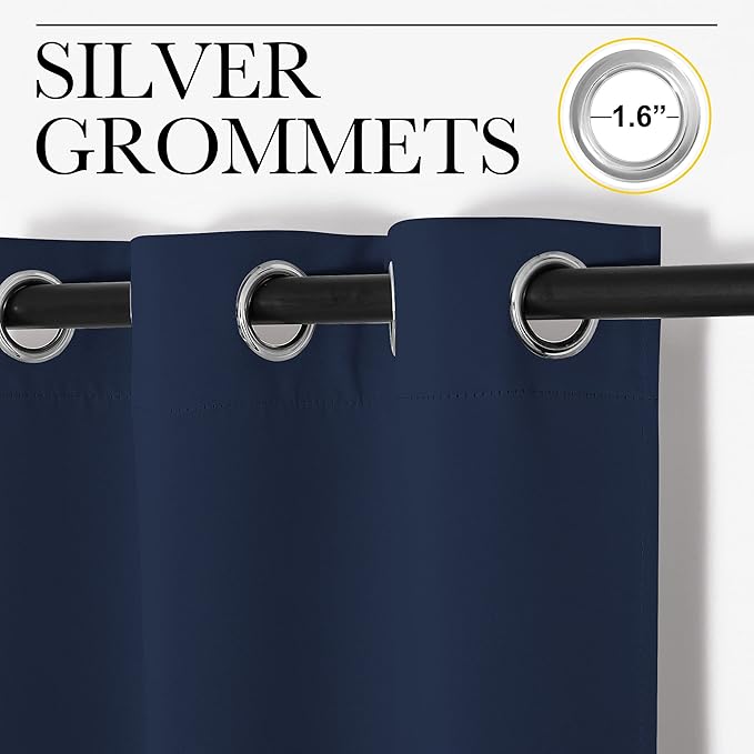 NICETOWN Doorway Curtain Room Divider Drape Screen Partitions, Vertical Blind for Sling Door, Blackout Window Curtains Privacy Blind for Patio (Navy, 1 Panel, 10ft Tall x 5ft Wide)