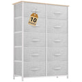 DWVO 10 Drawers Dresser, Fabric Dresser, Fabric Storage Tower, Organizer Unit for Room, Living Room, Hallway, Closets