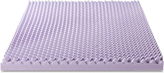 Best Price Mattress 4 Inch Egg Crate Memory Foam Mattress Topper with Soothing Lavender Infusion, CertiPUR-US Certified, Dorm Essentials, Twin