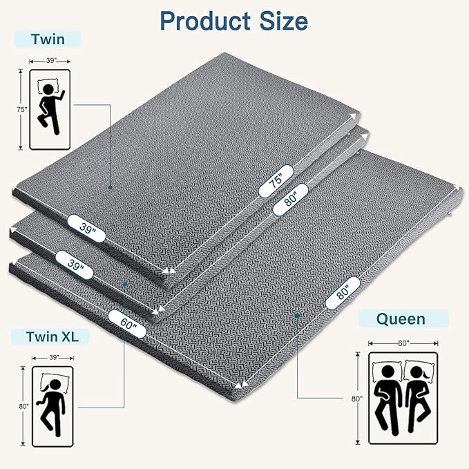 Airensky 3 Inch Memory Foam Mattress Topper, Cooling Gel Infused High Density Twin (39"x75") Topper with Removable Skin-Friendly Cover, Bed Topper for Pressure Relief Back Pain, CertiPUR-US Certified