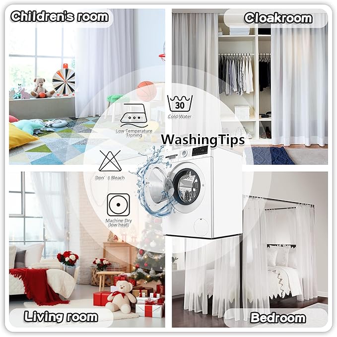 MYSKY HOME Purple Curtains for Girls Bedroom 84 Inch Long White Sheer Curtains with Lilac Pom Pom for Living Room Nursery Curtains 2 Panels Light Filtering Rod Pocket Semi Window Drapes 52 x 84 inch