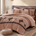 MaiRêve Embroidery Full Size Comforter Set Dusty Pink, Farmhouse Western Boho Bedding Set 7 Pieces, All Season Bed in A Bag Comforter Set with Sheets, Pillowcases & Shams