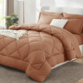 CozyLux King Size Comforter Sets Pumpkin - 7 Pieces Bed in a Bag King, Luxury Soft Bed Set for All Seasons, Bedding Set with Down Alternative Comforter, Sheets, Pillowcases & Shams