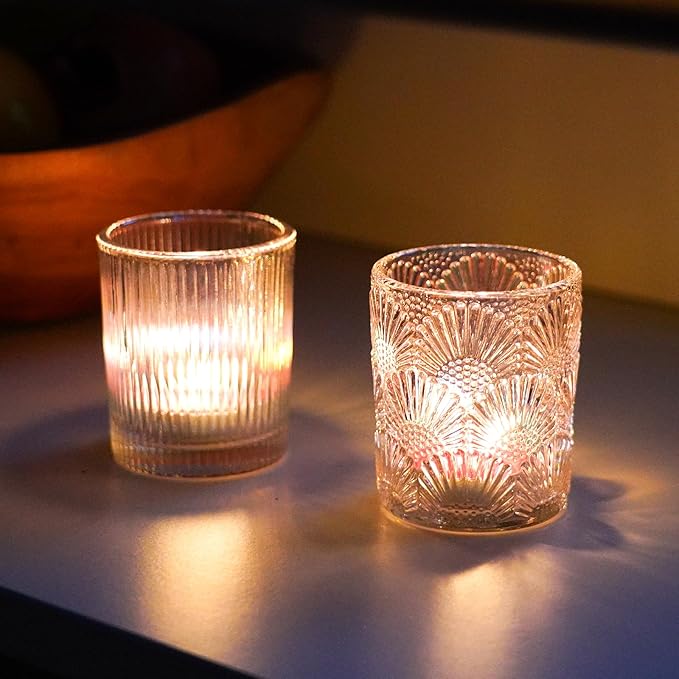 70pcs Assorted Votive Candle Holders - Colorful Glass Tea Lights Candle Holder in Bulk, Tealight Candle Holder for Table Centerpiece Wedding Decor Home Decoration