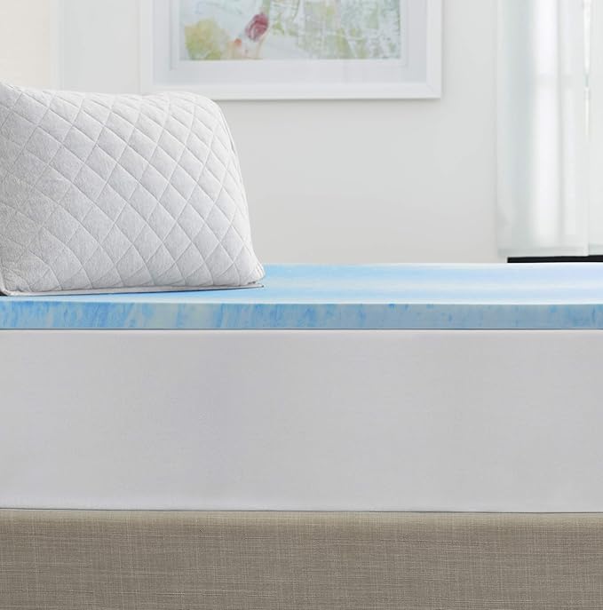 Sealy 1.5" SealyChill Gel Memory Foam Mattress Topper, Twin, White