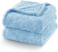 Exclusivo Mezcla Plush Fuzzy Fleece Bed Blanket King Size, Super Soft, Fluffy and Warm Blankets, Suitable for All Seasons (Light Blue, 90x104 Inches)