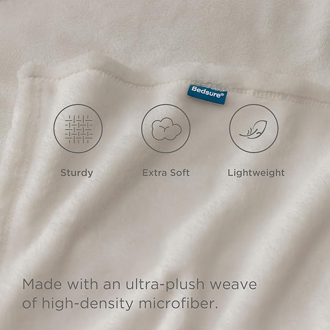 Bedsure GentleSoft Bedding Fleece Blanket for Girls and Boys - Soft Cozy Cute Small Throw Blankets for Travel, 43x55 Inches, Linen
