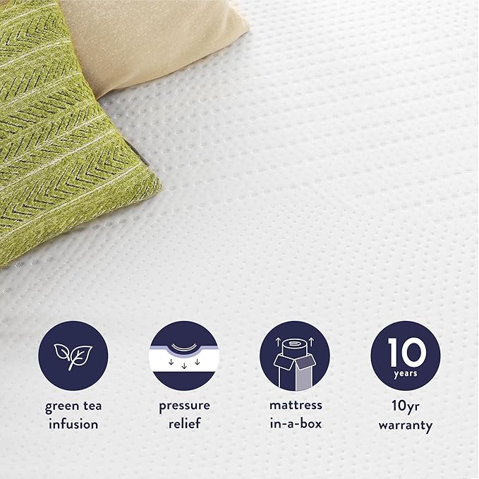 Best Price Mattress 5 Inch Twin Mattress, Green Tea Memory Foam Mattress for Kids and Adults, Bunk Bed, Trundle, Day Bed Compatible, Medium Firm Mattress, Bed-in-A-Box