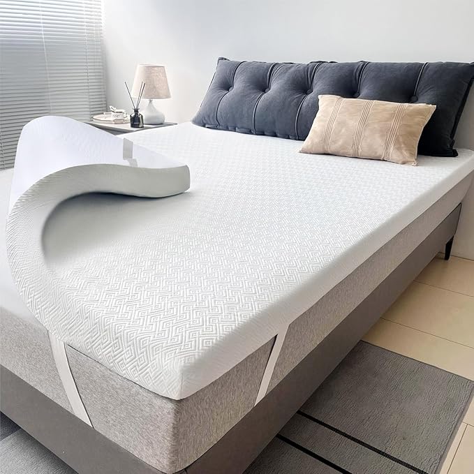 Airensky 4 Inch Memory Foam Mattress Topper twin xl College Dorm, Cooling Gel Infused High Density with Removable Skin-Friendly Cover, Pressure Relief Back Pain, CertiPUR-US Certified, Twin XL 39"x75"
