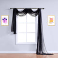 Warm Home Designs 24 Feet Long Sheer Black Window Scarf. These Extra Long Length Valance Window Scarves are 54 X 288 Inches in Size. Great as Bed Canopy or Wedding Arch Draping Fabric. AM Black 288"