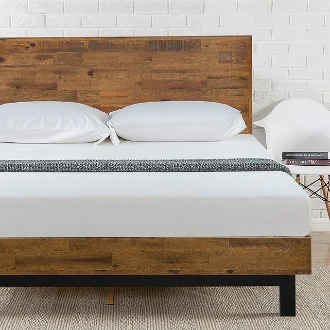 ZINUS Tricia Wood Platform Bed Frame with Adjustable Headboard / Wood Slat Support with No Box Spring Needed / Easy Assembly, Full