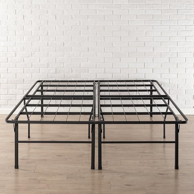 Best Price Mattress 18 Inch Metal Platform Beds w/ Heavy Duty Steel Slat Mattress Foundation (No Box Spring Needed), Black