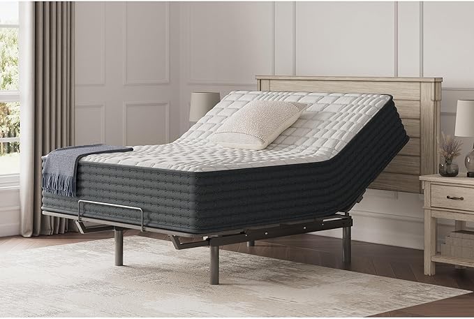 Signature Design by Ashley Hybrid 1300 13 Inch Plush Gel Memory Foam Mattress with Edge Support for Pressure Relief, King, Fiberglass Free, Mattress in A Box