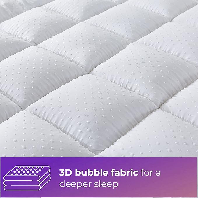 Mattress Topper King Mattress Pad Protector - Quality Plush Luxury Down Alternative Pillow Top - Extra Thick Mattress Cover(King Size)