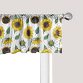 Ambesonne Sunflower Window Valance, Agricultural Pattern Botanical Inspiration Hand-Drawn Flowers, Curtain Valance for Kitchen Bedroom Decor with Rod Pocket, 42" x 12", Reseda Green Dark Brown
