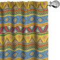 Ambesonne Aztec Curtains, Traditional Classic Tribal Style Folk Motif Sun Mexican Culture Image, Window Treatments 2 Panel Set for Living Room Bedroom, Pair of - 28" x 84", Yellow Orange