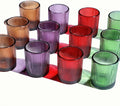 VOHO 24pcs Multicolor Tealight Candle Holder, Vintage Ribbed Tea Light Candle Holder Glass for Room Decor, 4 Color Votive Candle Holders for Table Centerpiece(Green/Red/Purple/Amber)