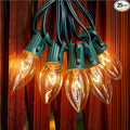 Minetom C9 Clear Christmas String Lights, 25FT 25 Bulbs Bright & Warm Outdoor Christmas Lights, Long Life C9 String Lights for Tree Patio Gazebo Wreath, Green Wire