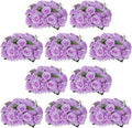 NUPTIO Flower Balls Flowers for Centerpieces: 10 Pcs 15.7 inch Diam Light Purple Artificial Rose Fake Flower Ball Arrangement Bouquet Wedding Centerpieces for Tables Wedding Centerpiece Decorations
