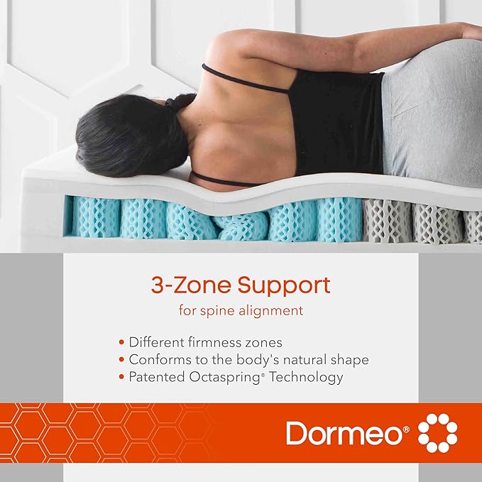 Dormeo RV Short King Cooling Mattress Topper, 3-Inch with Octaspring® Technology for Optimal Back Support, Medium Firmness