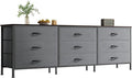 Huuger 63 Inch Dresser for Bedroom, Dresser for Closet with 9 Drawers, Large TV Stand for 55, 65, 70 Inch TV, Entertainment Center with Storage, Wide Long Chest of Drawers, Walnut and Dark Grey